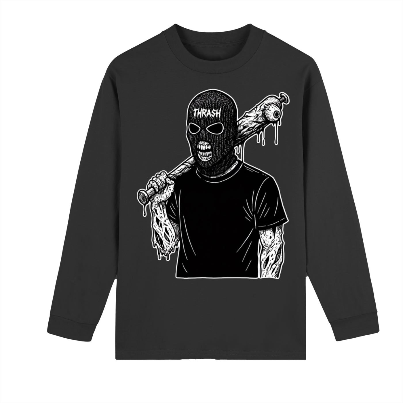 Crew Neck Drop Shoulder Long Sleeve Shirt