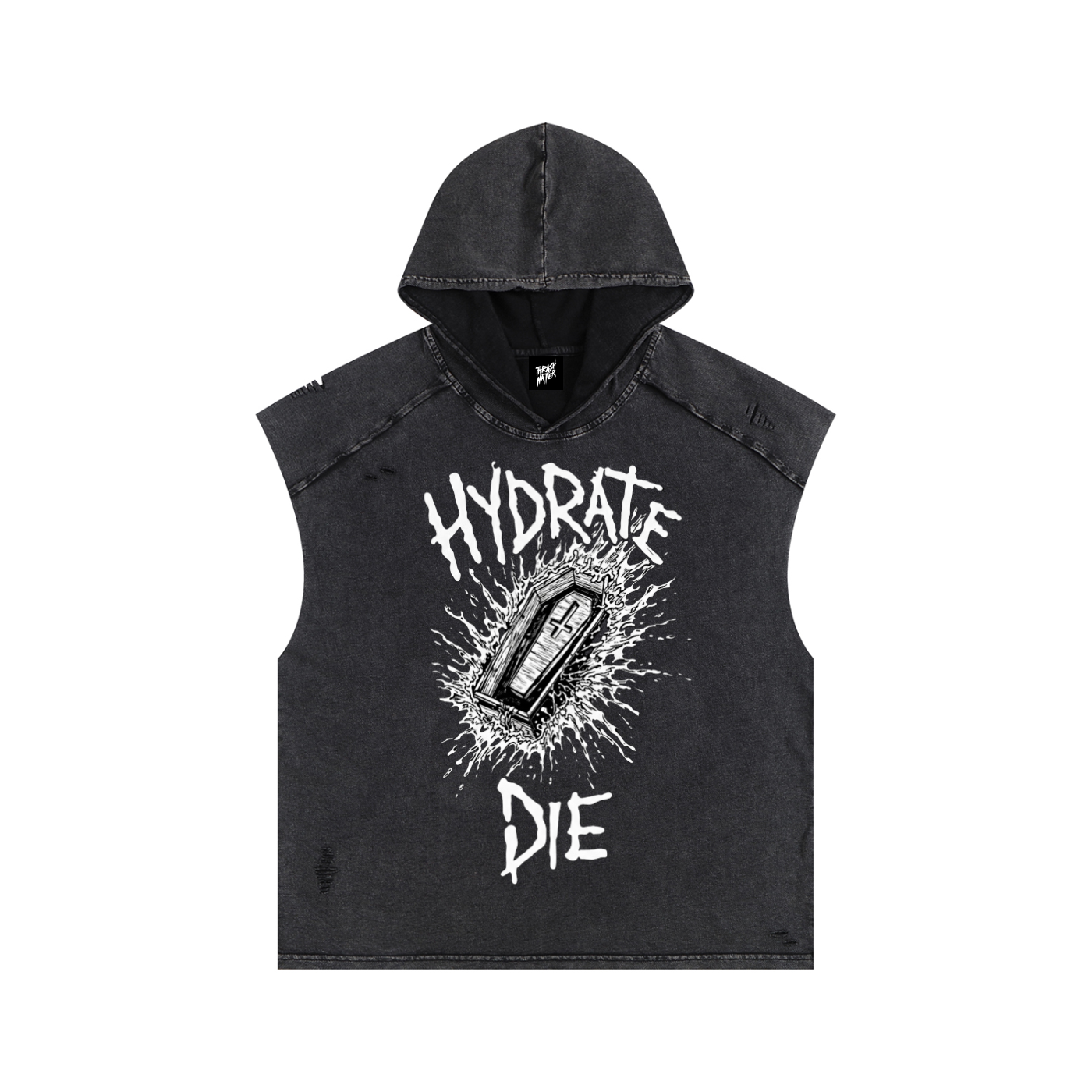 Snow Washed Boxy Hooded Tank Top