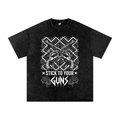 Stick To Your Guns Snow Washed Oversized Cotton T-Shirt